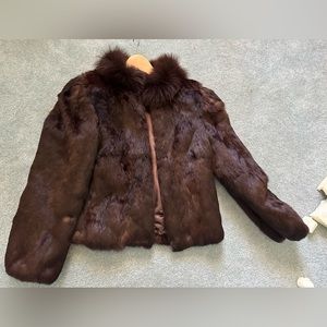Vintage Genuine Fur Coat M dark brown